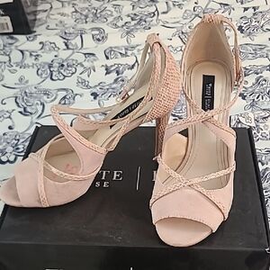 White House Black Market Blush Strappy Heels
